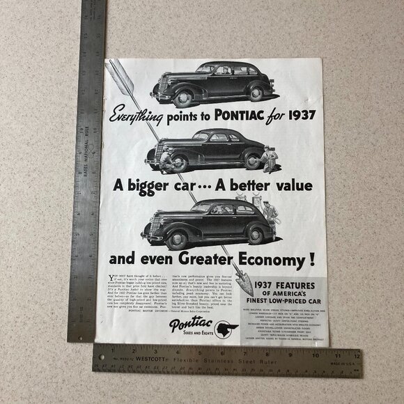 Pontiac Car Ad 1936 in The Saturday Evening Post, January 1937 - Picture 8 of 11